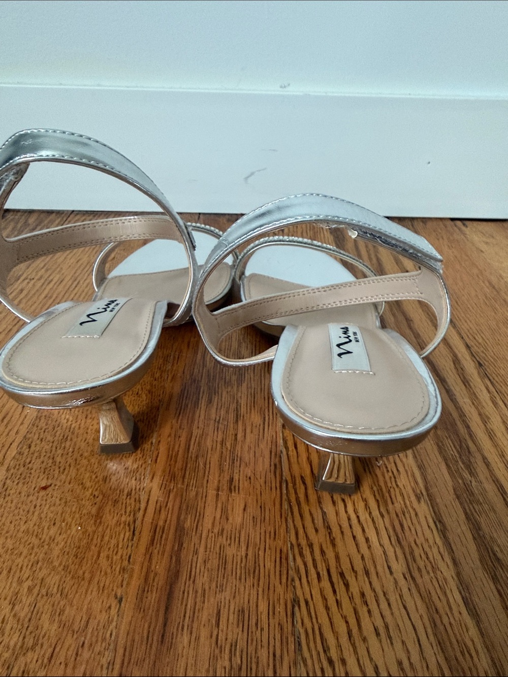 Nina Silver Crystal-Embellished Slingback Heels - Picture 5 of 7